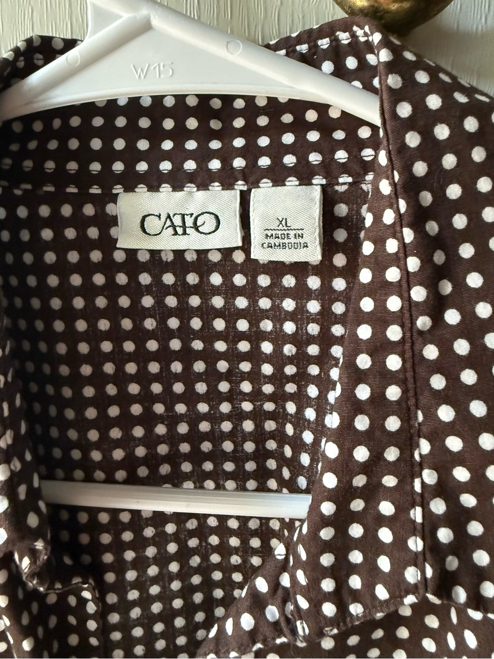 Cato Brown Polka Dot Button-Up Shirt - Women - Picture 4 of 5